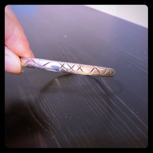 Authentic simple silver bracelet with etchings